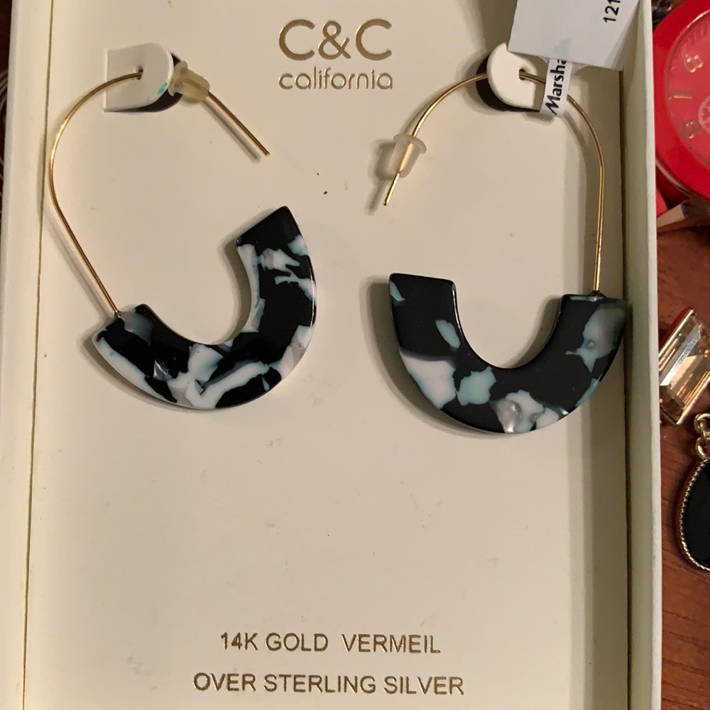C&C .925 with 14k overlay resin earrings